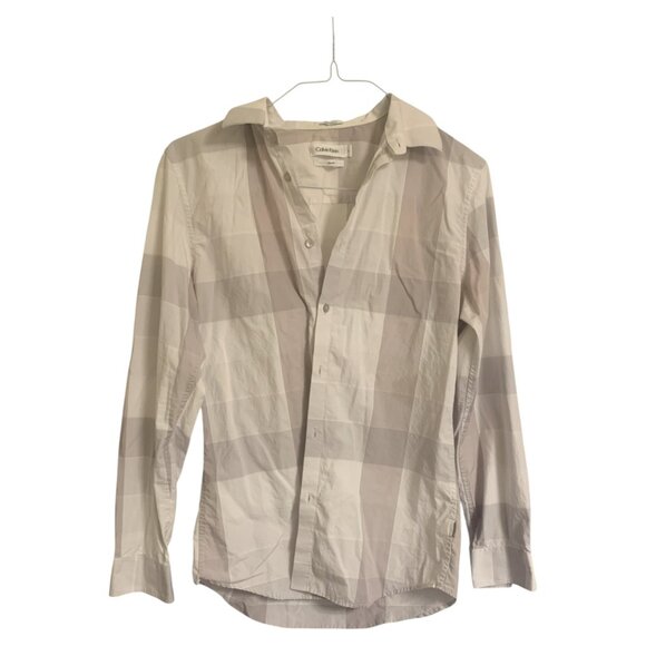 Calvin Klein Checkered/Striped Men's Button Down Shirt - Size S - Picture 1 of 4